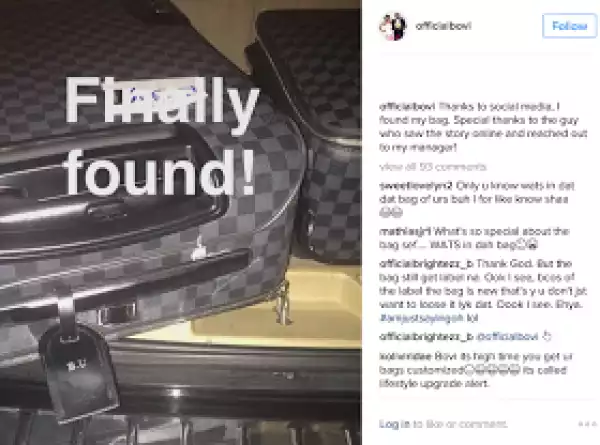 Bovi finally recovers his missing luggage